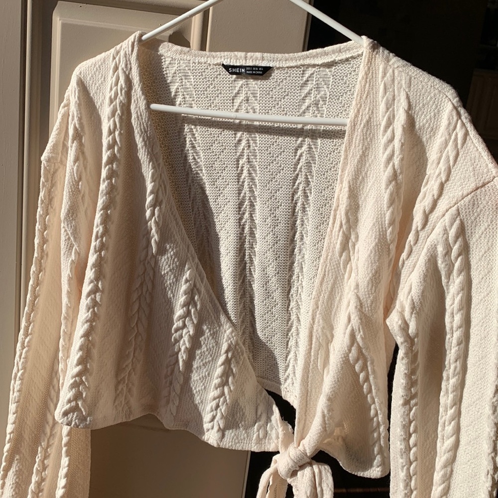 Small White Cropped SHEIN Cardigan
